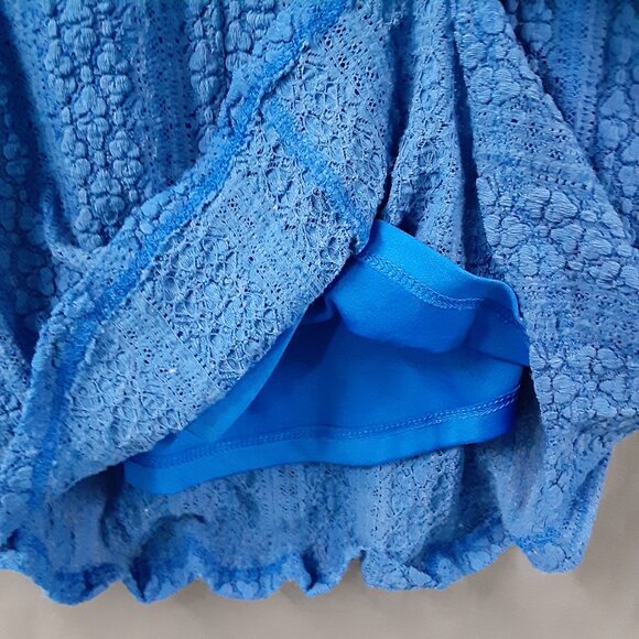 Christopher & Banks Womans Top Size LARGE Pullover Lined, Blue, Short Sleeve - Picture 5 of 8